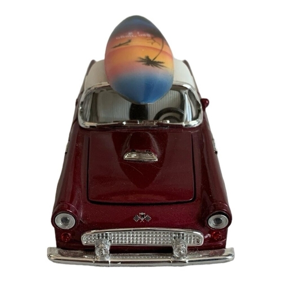 1955 Ford Thunderbird Red Diecast Model Car with Surfboard Rare Collectible - Picture 2 of 4